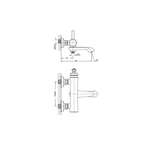 Bộ trộn nổi 2 đường nước Kyoto màu chrome Hafele 589.35.006