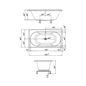 Bồn tắm âm hình bầu dục Nagoya 1500 Hafele 588.79.601