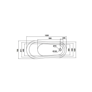 Bồn tắm độc lập Nagoya hình bầu dục 1550 Hafele 588.99.631
