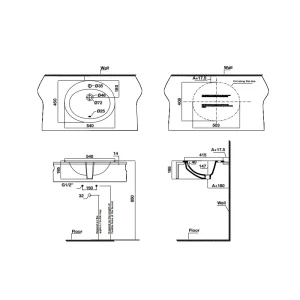 Chậu sứ vành nổi Sapporo 540 Hafele 588.79.012
