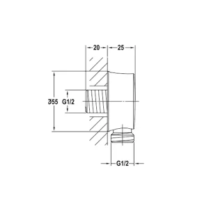 Phụ kiện cấp nước sen tay Kyoto màu vàng 589.35.070