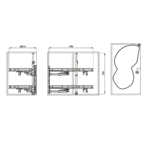 Kệ góc Hafele OLLA MOVE 900mm mở phải Hafele 541.01.804