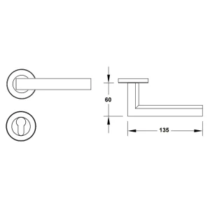 Tay nắm gạt có nắp che Inox 316 Hafele 903.99.724