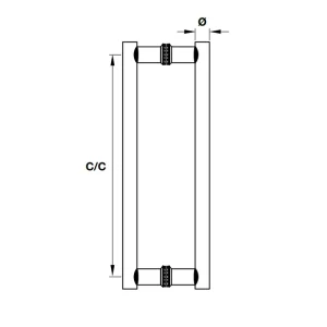 Tay nắm kéo chữ H L600mm Inox 316 Hafele 903.01.843