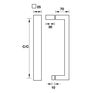Tay nắm kéo phòng tắm kính 550mm Hafele 903.11.564