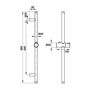 Thanh trượt Hafele 650R cho sen tay 485.60.704