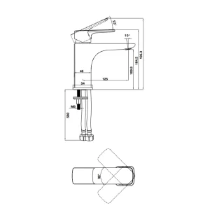 Vòi lavabo Hafele Kobe 100 đen 589.15.030