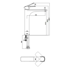 Vòi lavabo Hafele Kobe 240 đen 589.15.032