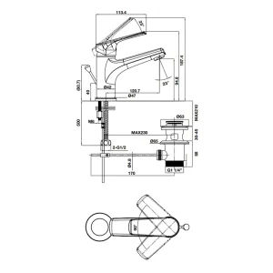 Vòi lavabo Hafele VIGOR 90 có bộ xả kéo 589.15.180