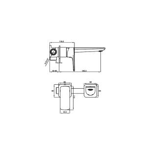 Vòi Lavabo Hafele gắn tường Kobe 250 chrome 589.15.004