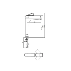 Vòi lavabo Hafele Kobe 240 chrome 589.15.002