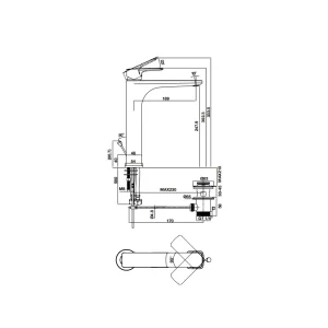 Vòi lavabo Hafele Kobe 240 chrome có bộ xả kéo 589.15.003