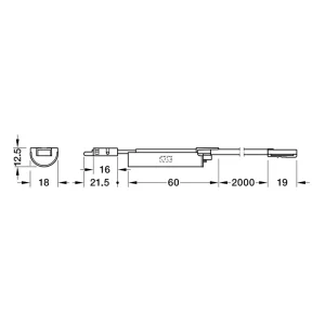 Cảm biến cửa cho thanh dẫn đèn gắn hộc kéo 24VDC Hafele 833.70.320