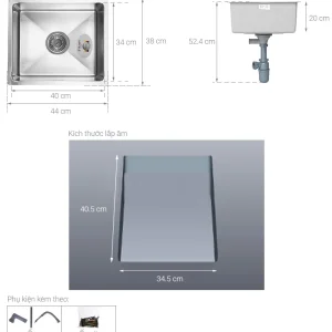 Chậu rửa chén Hafele 440mm HS20-SSN1S50 567.20.227