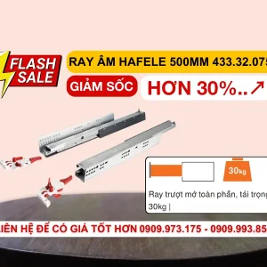 Ray âm giảm chấn mở toàn phần Hafele 500mm 433.32.075