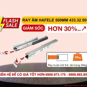 Ray âm giảm chấn mở 3/4 Hafele 500mm 433.32.505