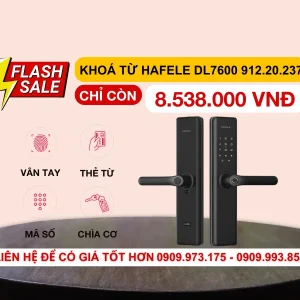 Khóa vân tay Hafele DL7600 màu đen mờ 912.20.230 (mã số, thẻ từ, vân tay, chìa cơ, kết nối App)