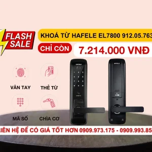 Khóa điện tử vân tay EL7800-TCS Hafele 912.05.763 (mã số, thẻ từ, vân tay, chìa cơ)
