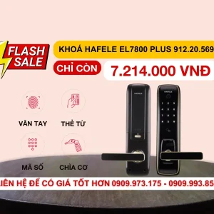 Khóa điện tử Hafele EL7800 PLUS 912.20.569 (mã số, thẻ từ, vân tay, chìa cơ, kết nối App)