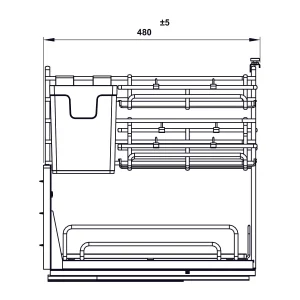 Giá dao thớt Hafele 300mm Inox 304 547.11.003