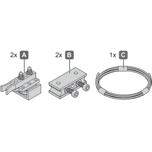 Bộ phụ kiện đồng bộ cho cửa trượt 2 cánh CLASSIC P Hafele 940.44.002
