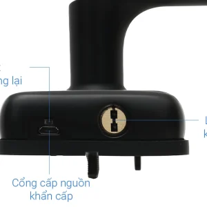 Khóa vân tay Hafele DL7600 màu đen mờ 912.20.230 (mã số, thẻ từ, vân tay, chìa cơ, kết nối App)