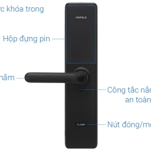 Khóa vân tay Hafele DL7600 màu đen mờ 912.20.230 (mã số, thẻ từ, vân tay, chìa cơ, kết nối App)