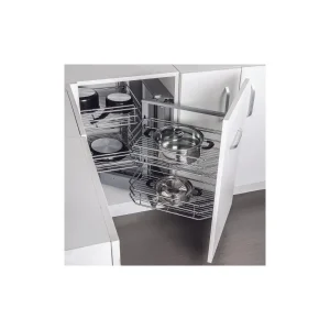Kệ góc liên hoàn Hafele Inox 304 Mở phải 548.21.002