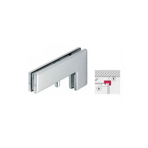 Kẹp kính L Hafele inox mờ 981.50.040