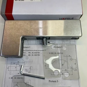 Kẹp kính L Hafele inox mờ 981.50.040