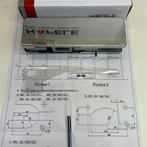 Kẹp kính dưới Häfele inox bóng 981.00.654