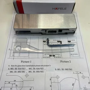 Kẹp kính dưới Häfele inox mờ 981.50.010