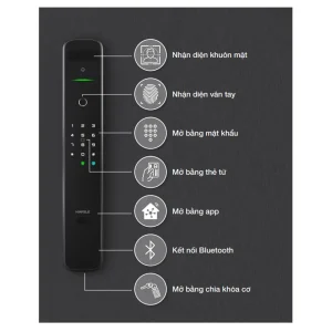 Khoá điện tử Hafele PP9100 912.20.697 (mã số, thẻ từ, chìa cơ, vân tay, Face ID, kết nối App)