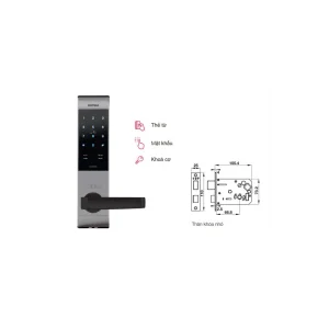 Khóa điện tử Hafele EL7500-TC 912.05.712 – Màu bạc/thân khóa nhỏ (mã số, thẻ từ, chìa cơ)