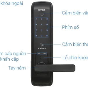Khóa điện tử vân tay EL7800-TCS Hafele 912.05.763 (mã số, thẻ từ, vân tay, chìa cơ)