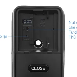 Khóa điện tử Hafele PP9000 Màu đen 912.05.691 (mã số, thẻ từ, vân tay, chìa cơ, kết nối App Bluetooth)