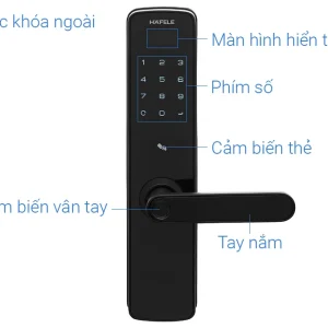 Khóa điện tử vân tay Hafele DL7100 912.05.498 (mã số, thẻ từ, chìa cơ, vân tay, kết nối App)