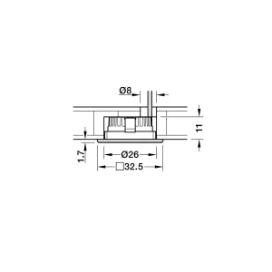 Nắp che lắp âm hình vuông màu bạc Hafele 833.89.229