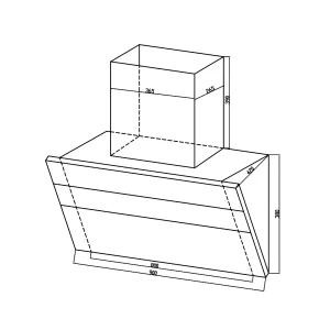 Máy hút mùi gắn tường Hafele 90cm HC-H901WB 533.83.655