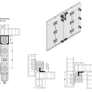 Bộ phụ kiện cho 2 cặp cửa Hafele 409.61.000
