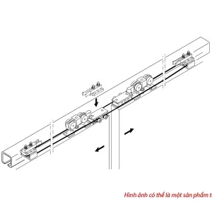 Bộ phụ kiện đồng bộ cho cửa trượt 2 cánh CLASSIC P Hafele 940.44.002