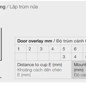 Bản lề thép giảm chấn DIY Hafele – Trùm nửa 493.03.024