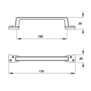 Tay nắm cổ điển màu đồng thiếc cổ Hafele 170mm 107.03.115