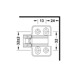 Đế của bản lề đóng giảm chấn Hafele 315.98.550
