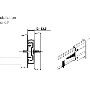 Ray bi giảm chấn Hafele 400mm 494.02.063