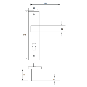 Tay nắm gạt đế dài Hafele 903.98.463