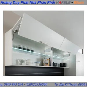 Tay nâng 2 cánh Häfele cao 520-590mm Trắng 372.29.064