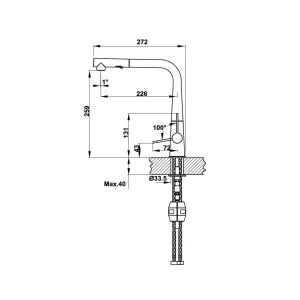Vòi rửa chén Hafele màu xám HT20-GH1P259 570.82.400