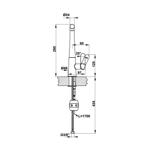 Vòi rửa chén Hafele màu xám HT20-GH1P259 570.82.400