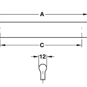 Tay nắm tủ Hafele, màu bạc 52x24mm 109.49.902